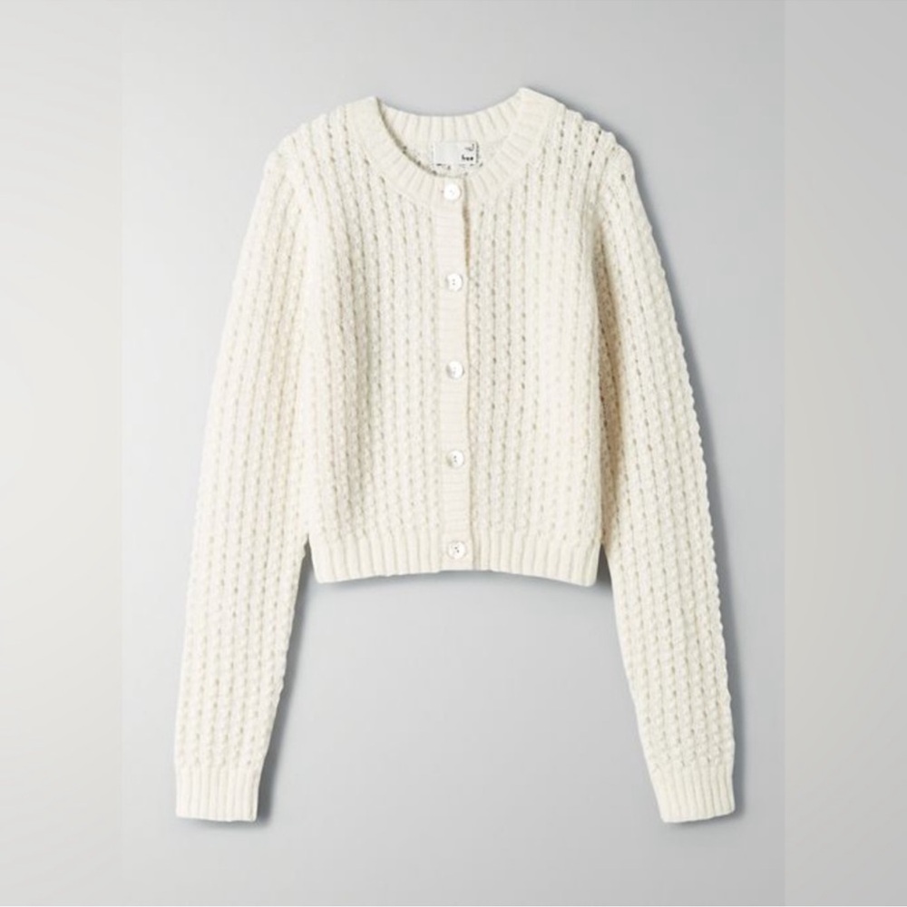 Wilfred Free Aritzia Fortune Cardigan Women's Cream Knit Sweater